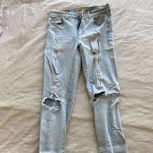 Light wash ripped skinny jeans from Garage
